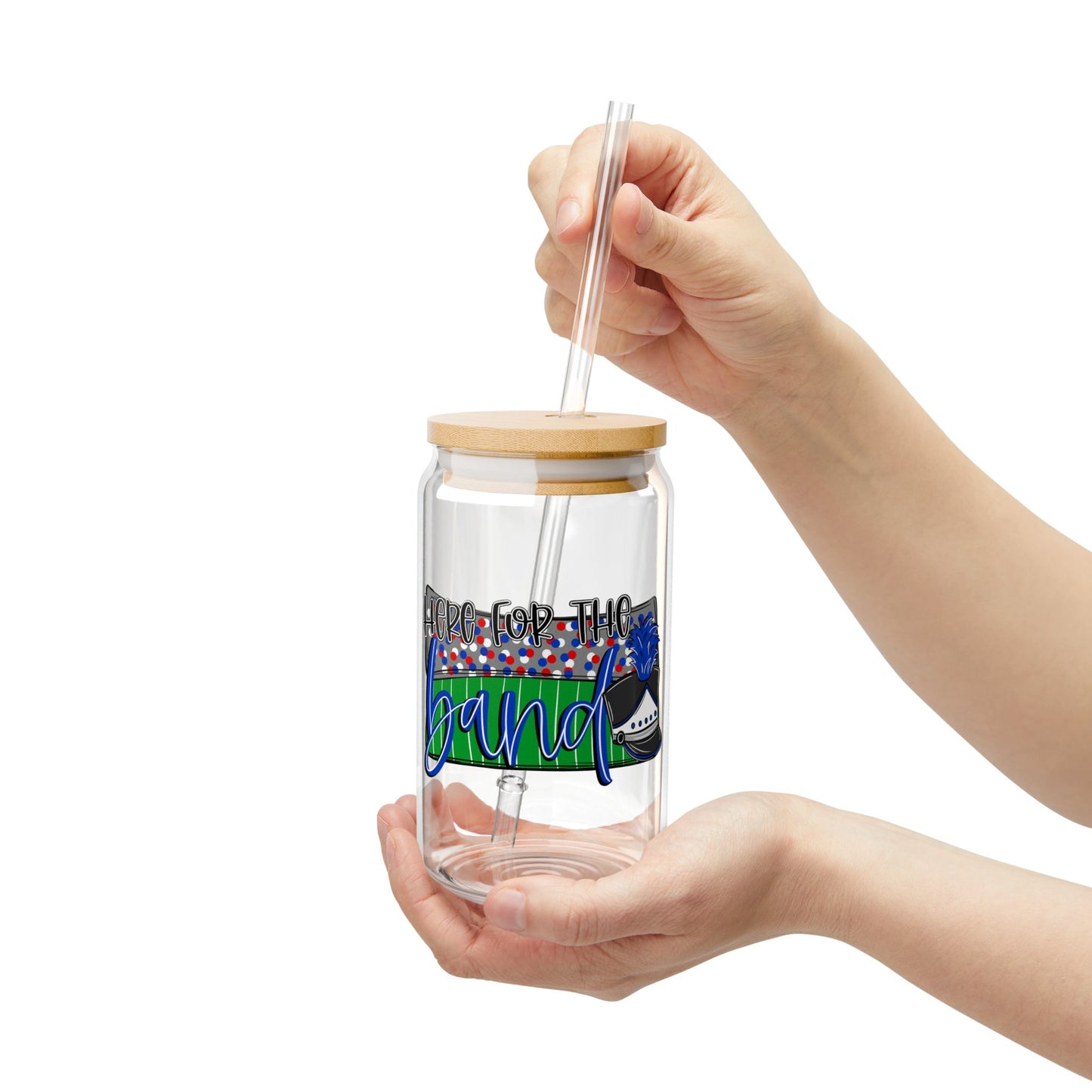 Here For The Band Sipper Glass — 16oz Reusable Tumbler with Bamboo Lid