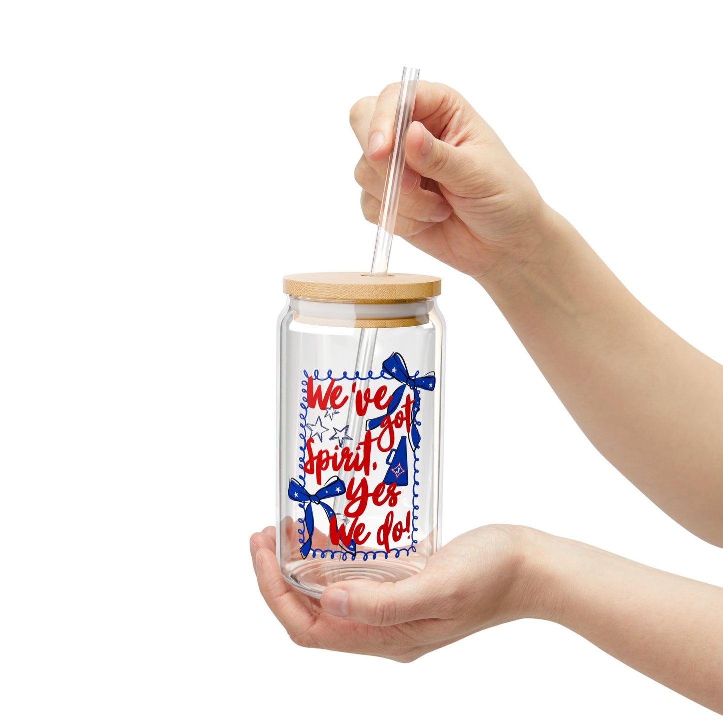 We've Got Spirit Sipper Glass — 16oz Reusable Tumbler with Bamboo Lid