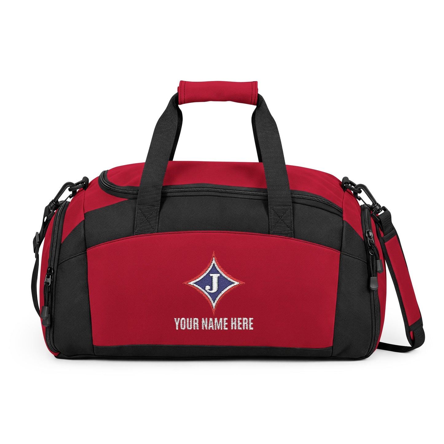 Jefferson J Diamond Embroidered Athletic Gym Bag (Custom)