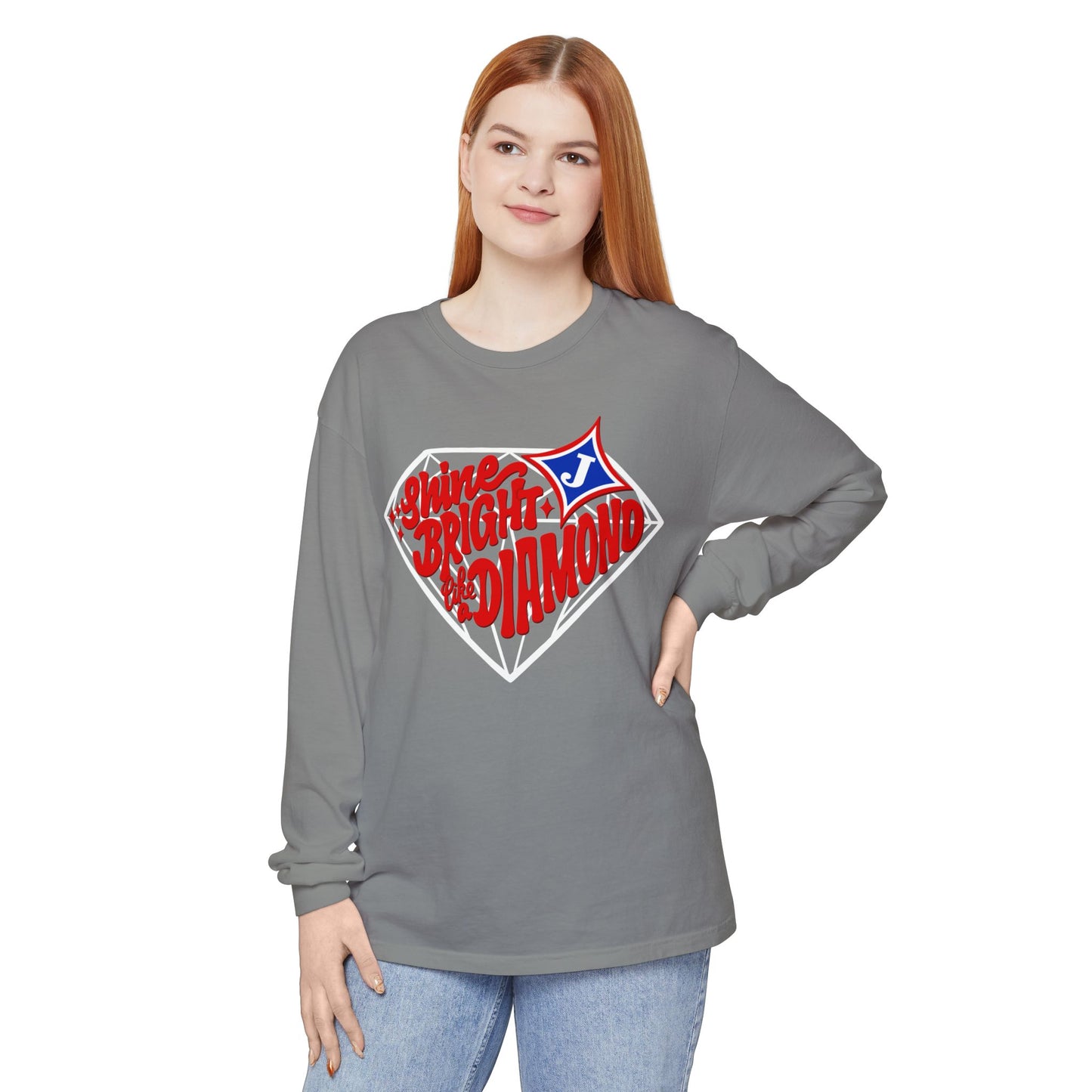 Shine Bright Like A Diamond Long Sleeve Tee (Comfort Colors)