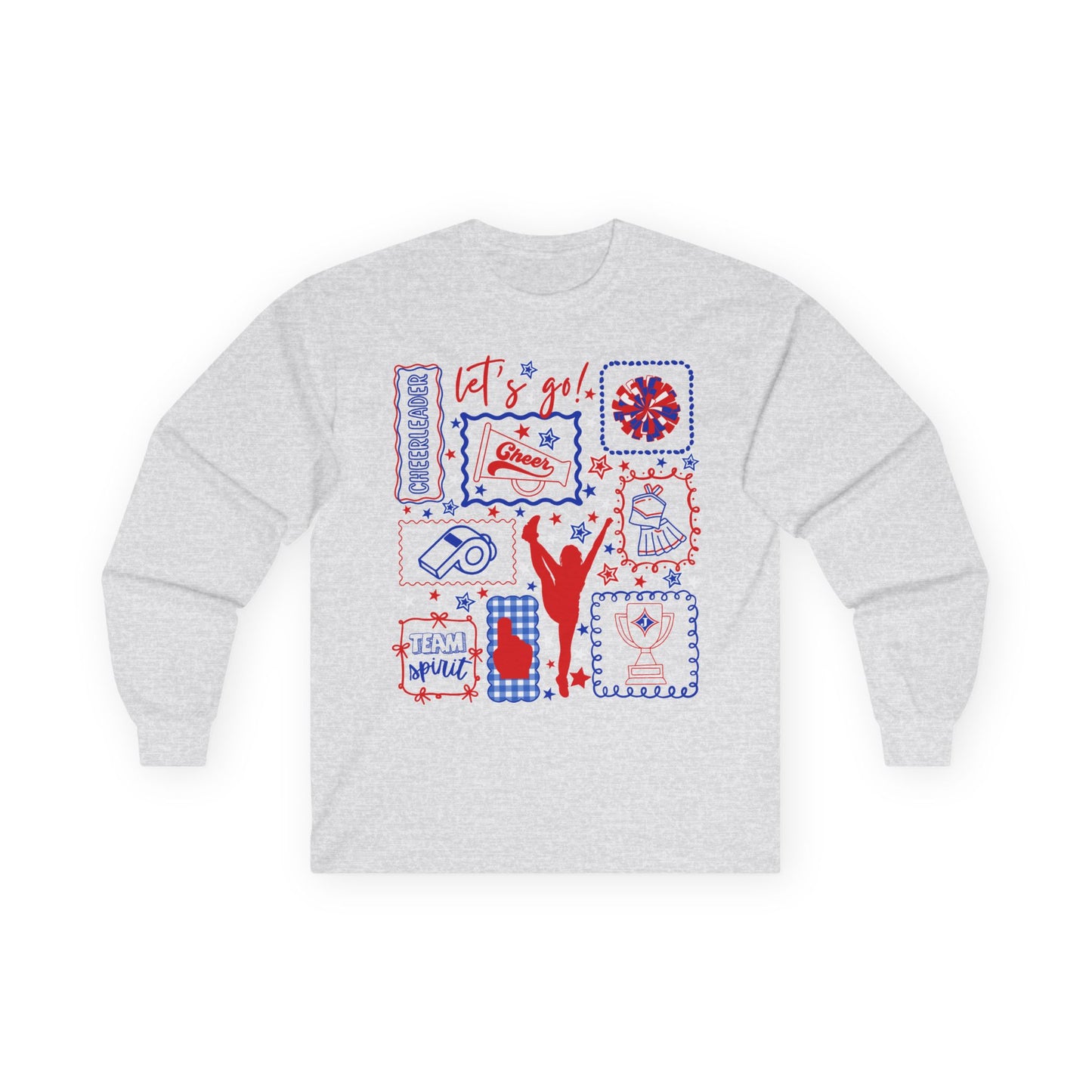 Cheer Icon Grid Long Sleeve Tee (Gildan)