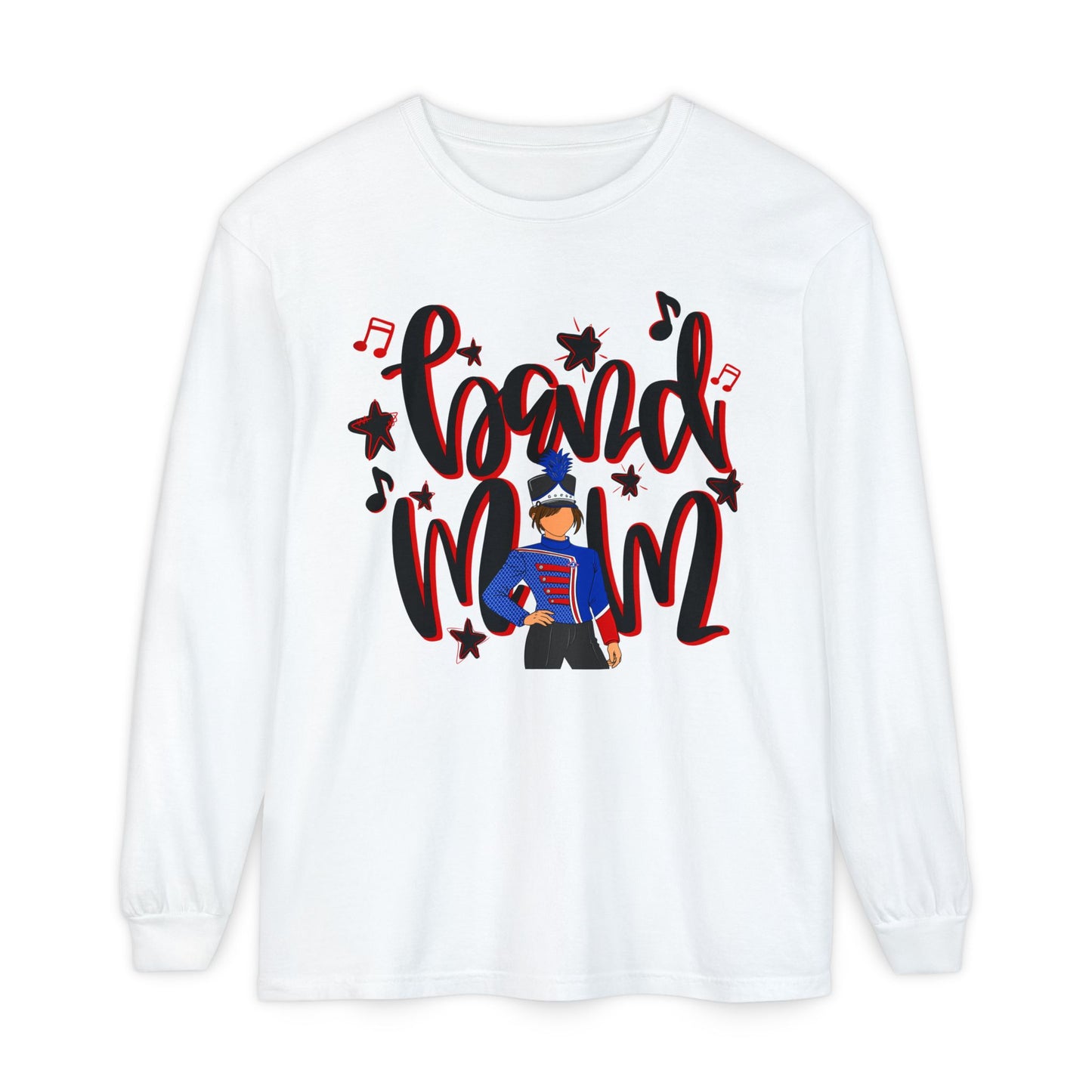 Band Mom Red Girl Long Sleeve Tee (Comfort Colors)