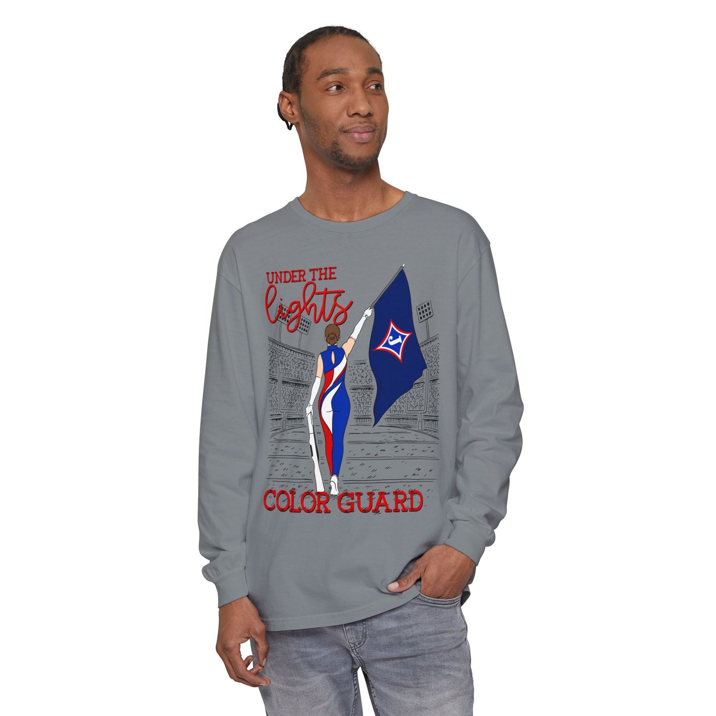 Under The Lights Color Guard Long Sleeve Tee (Comfort Colors)