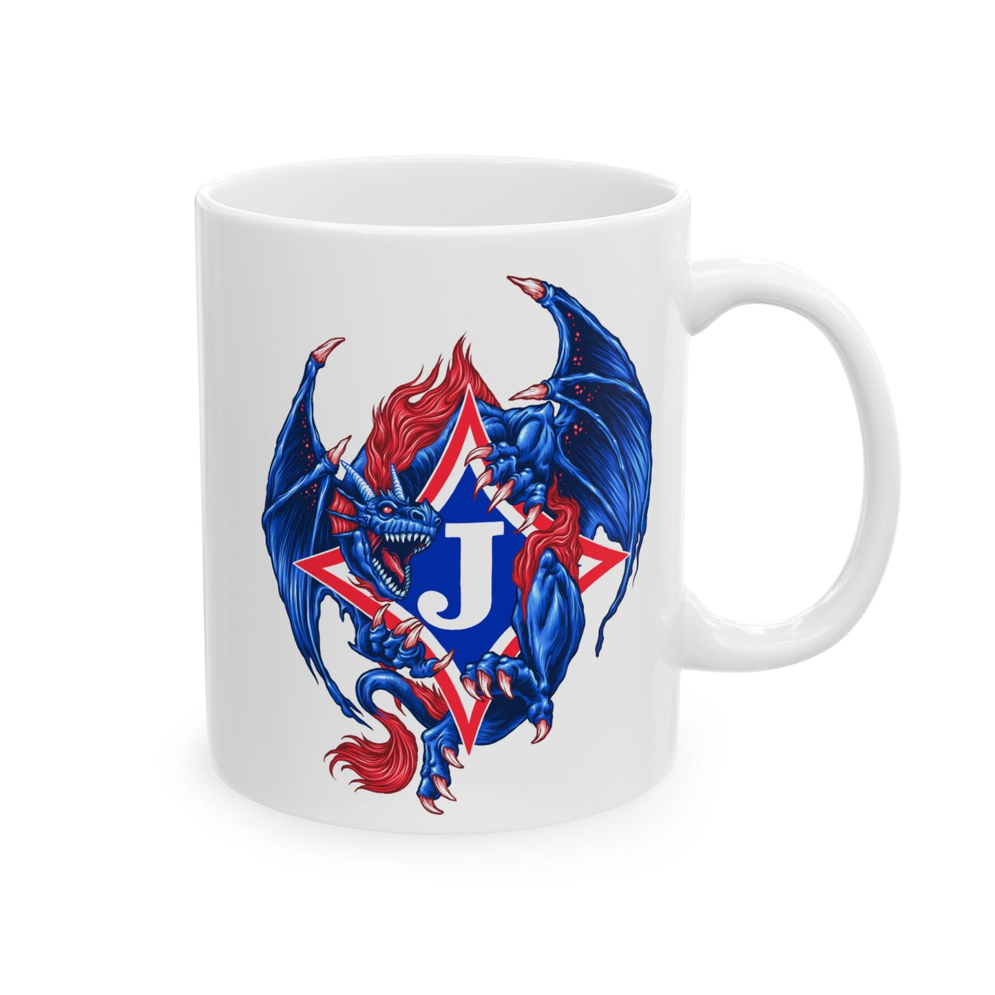 Exclusive Dragon J Ceramic Mug — 11oz & 15oz Coffee Cup