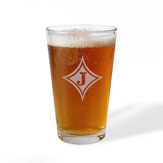 Jefferson J Diamond Engraved 16oz Pint Mixing Glass