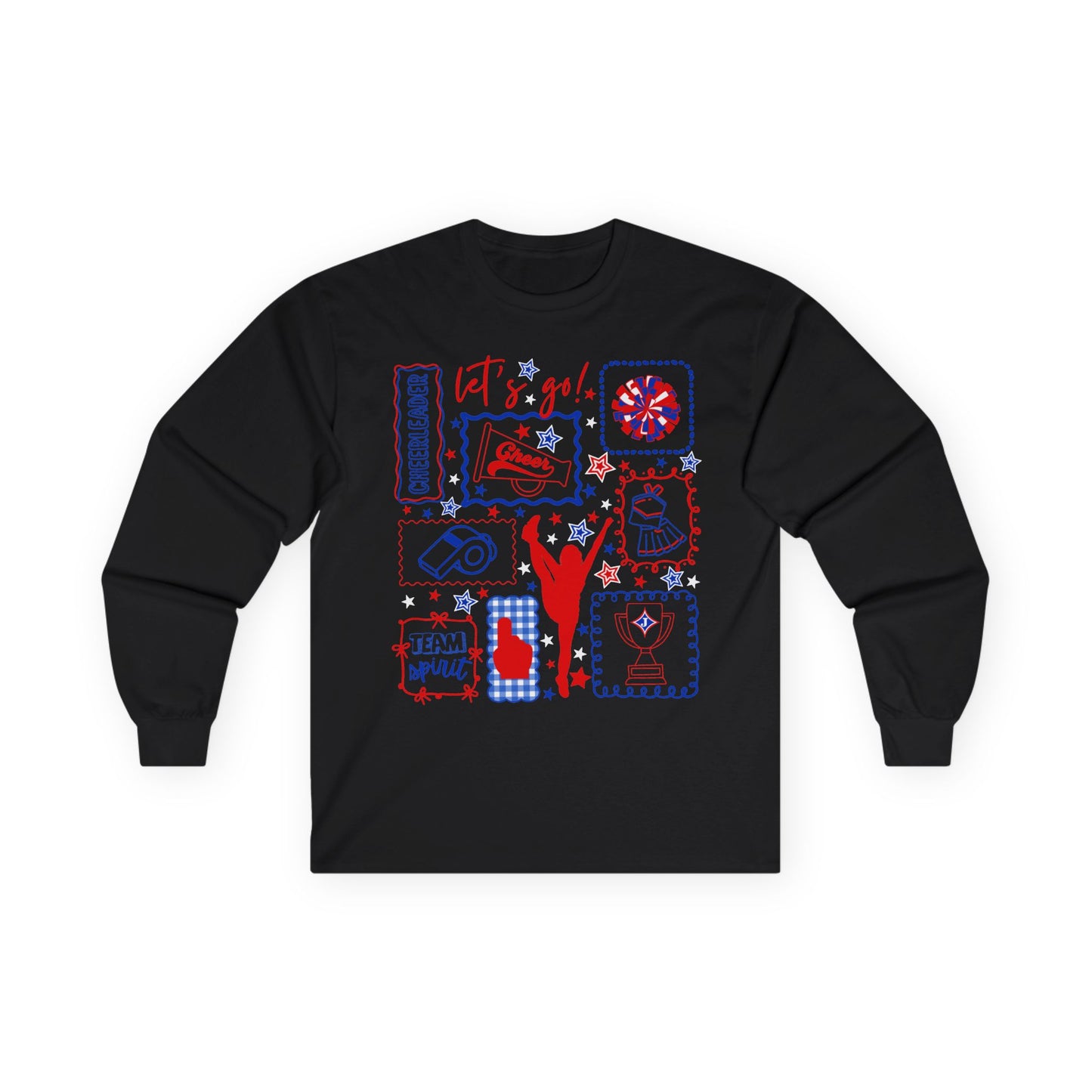 Cheer Icon Grid Long Sleeve Tee (Gildan)