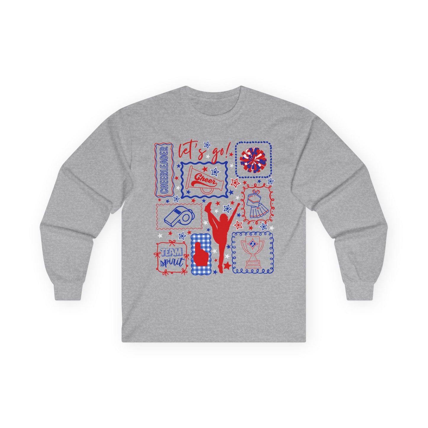 Cheer Icon Grid Long Sleeve Tee (Gildan)
