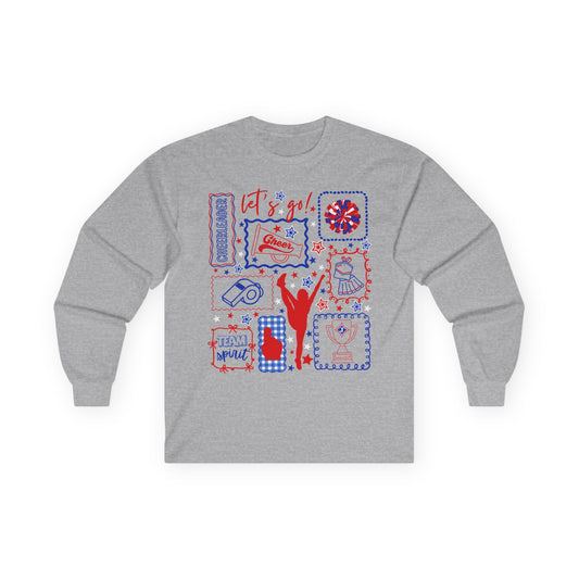 Cheer Icon Grid Long Sleeve Tee (Gildan)
