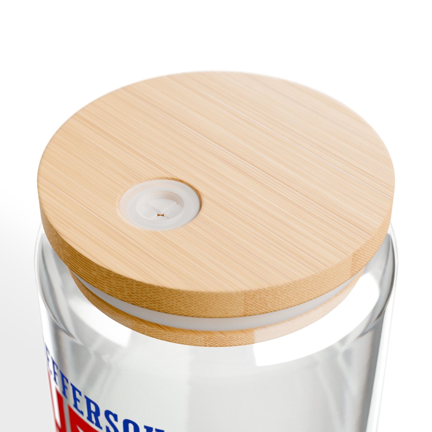 Jefferson Cheer Sipper Glass — 16oz Reusable Tumbler with Bamboo Lid