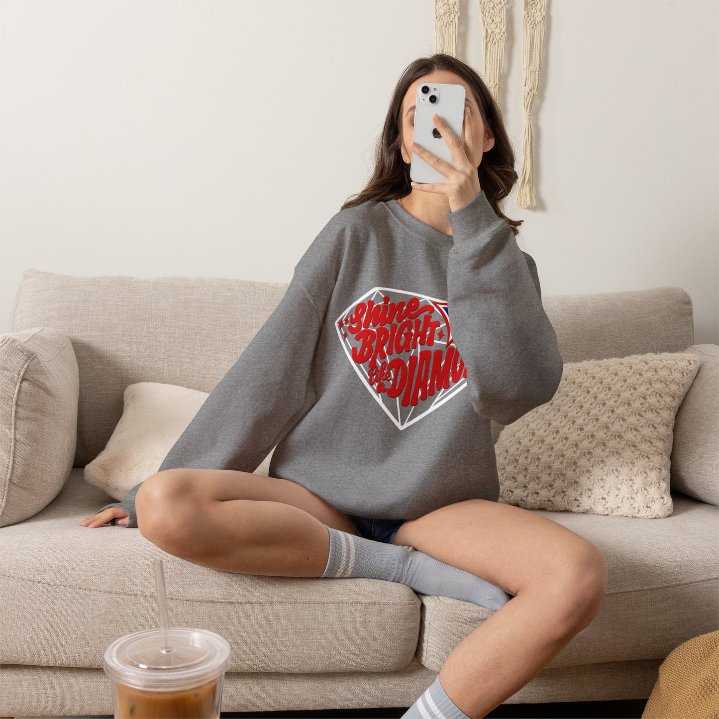 Shine Bright Like A Diamond Sweatshirt (Gildan)