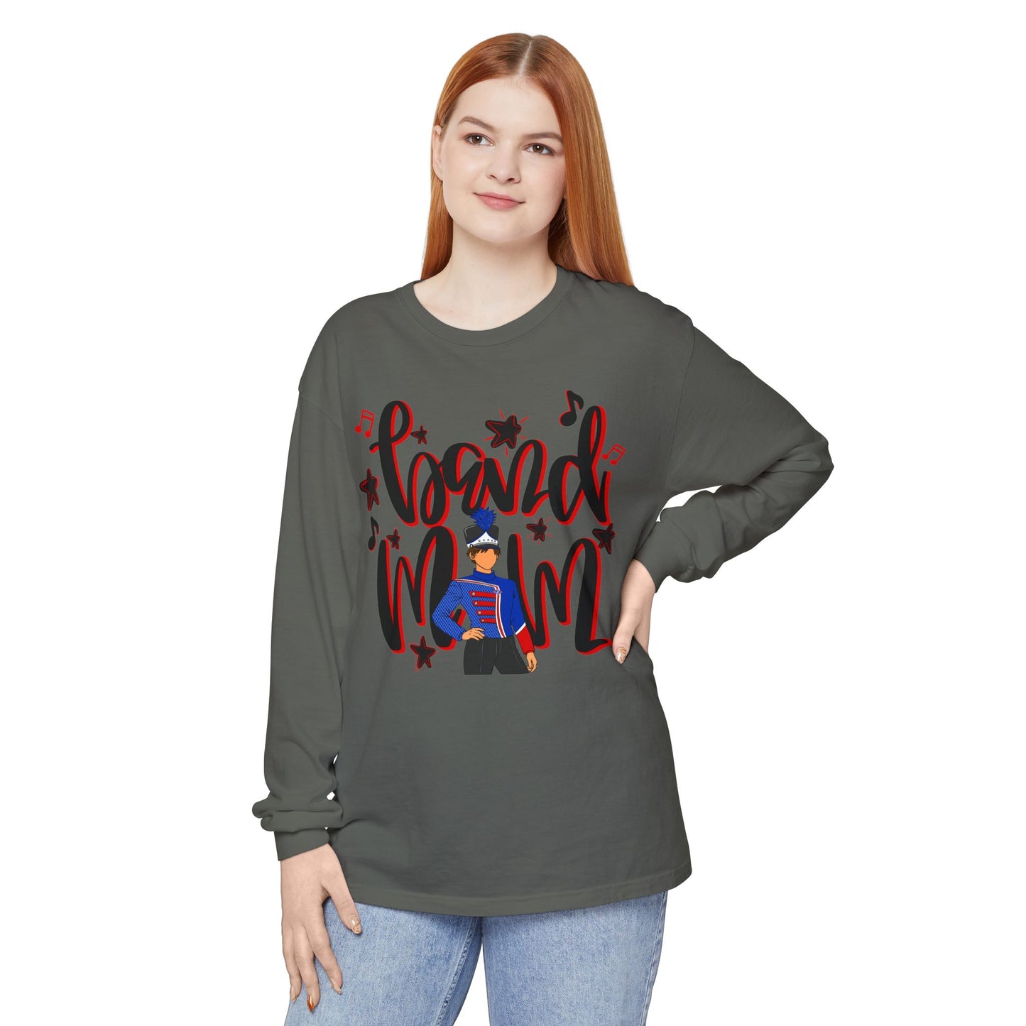 Band Mom Red Boy Long Sleeve Tee (Comfort Colors)