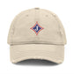 Jefferson J Diamond Distressed Embroidered Dad Hat