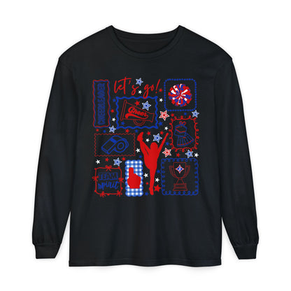 Cheer Icon Grid Long Sleeve Tee (Comfort Colors)