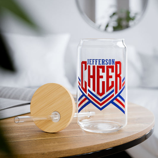 Jefferson Cheer Sipper Glass — 16oz Reusable Tumbler with Bamboo Lid