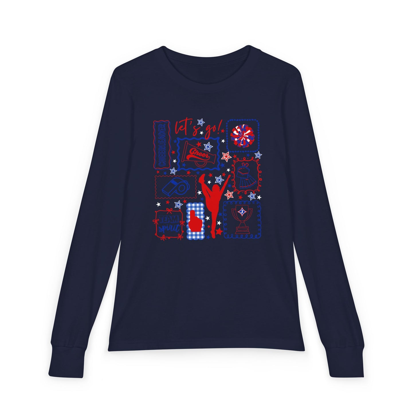 Cheer Icon Grid Youth Long Sleeve Tee