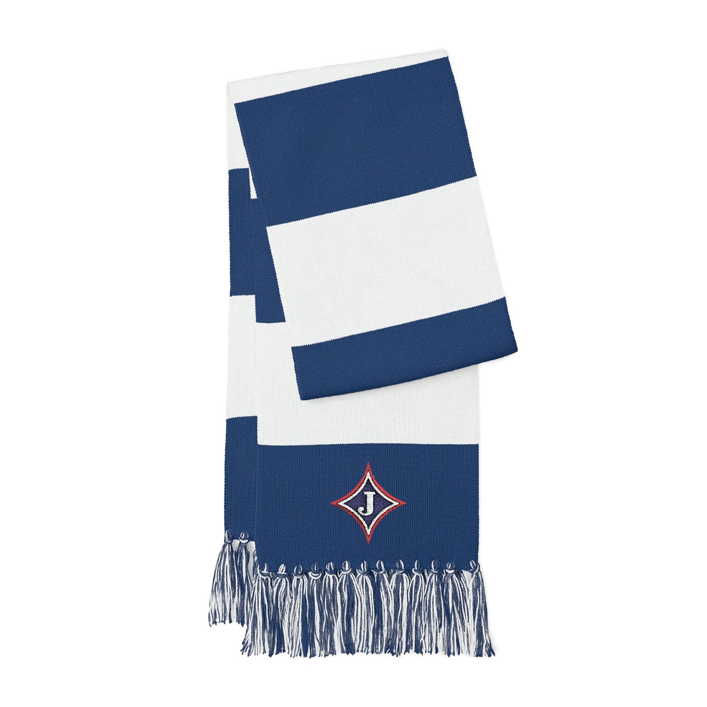 Embroidered Jefferson Diamond — Navy & White Team Fan Scarf