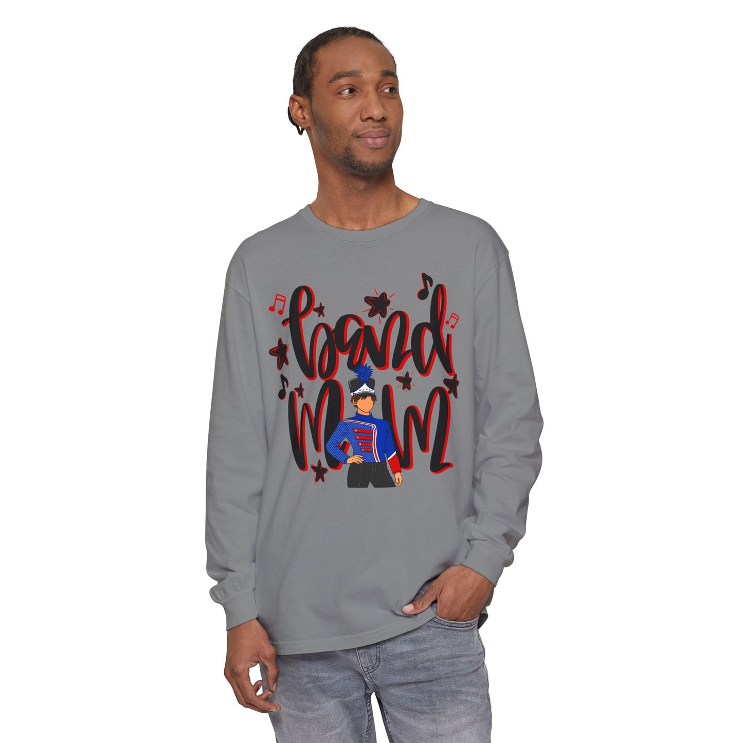 Band Mom Red Boy Long Sleeve Tee (Comfort Colors)
