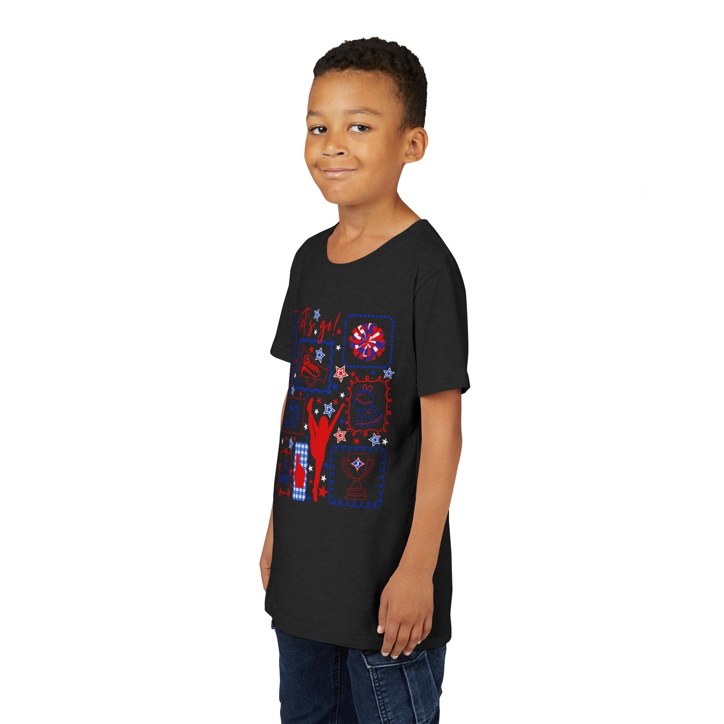 Cheer Icon Grid Youth Short Sleeve Tee