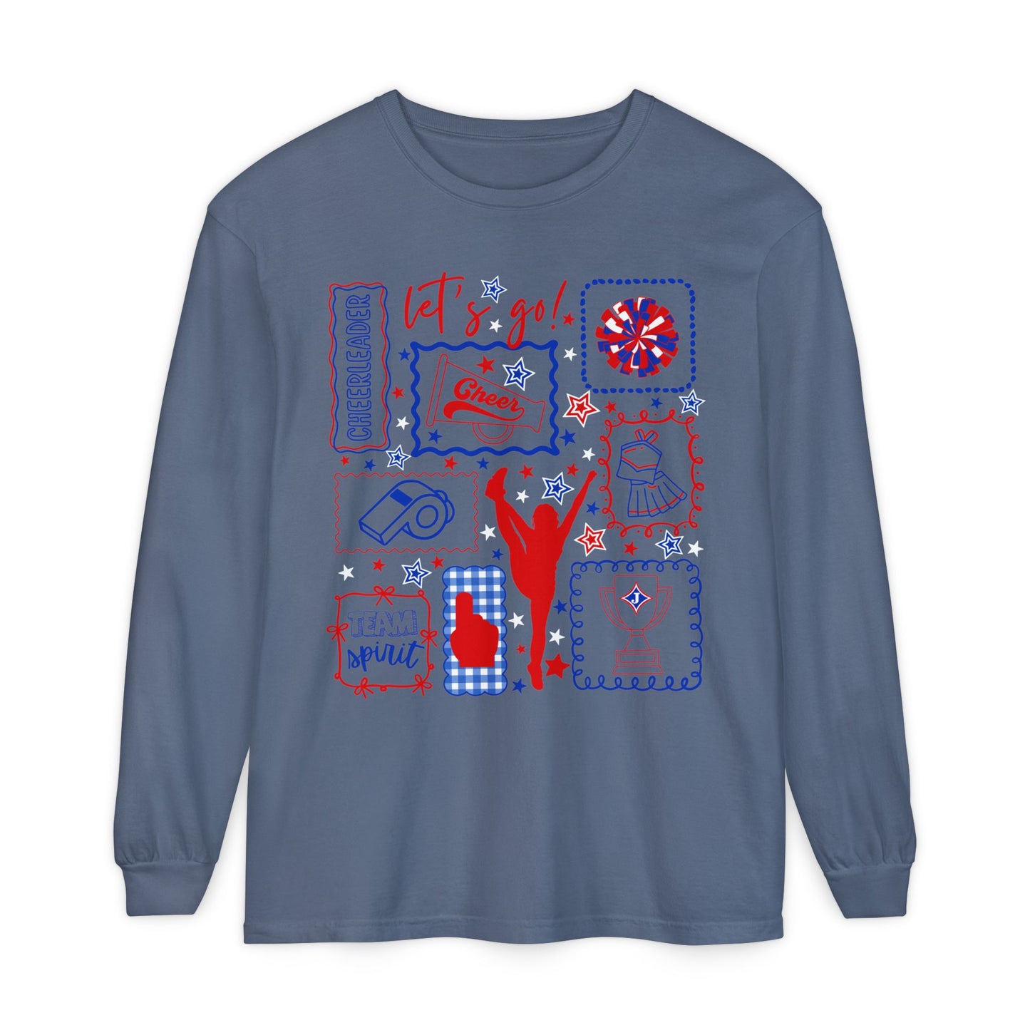 Cheer Icon Grid Long Sleeve Tee (Comfort Colors)