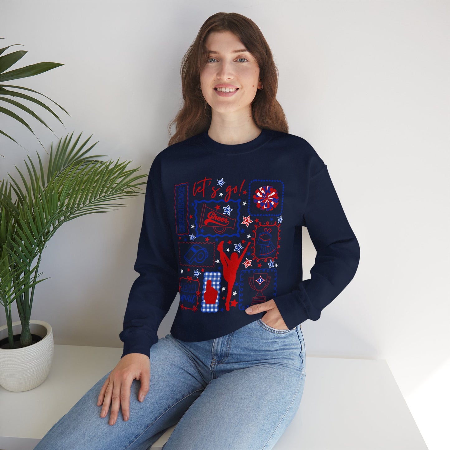 Cheer Icon Grid Sweatshirt (Gildan)