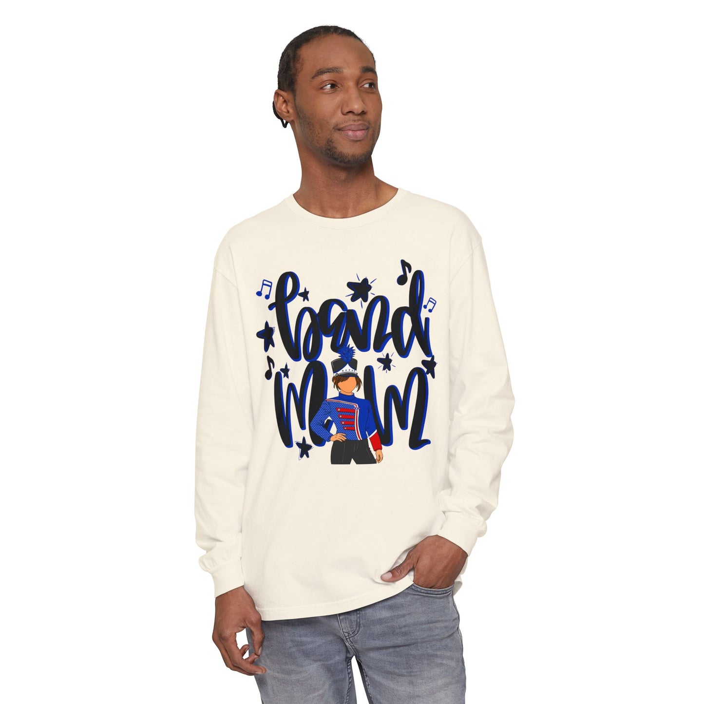 Band Mom Blue Girl Long Sleeve Tee (Comfort Colors)