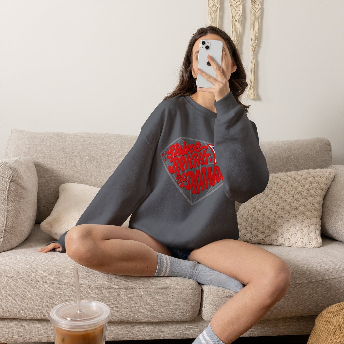 Shine Bright Like A Diamond Sweatshirt (Gildan)