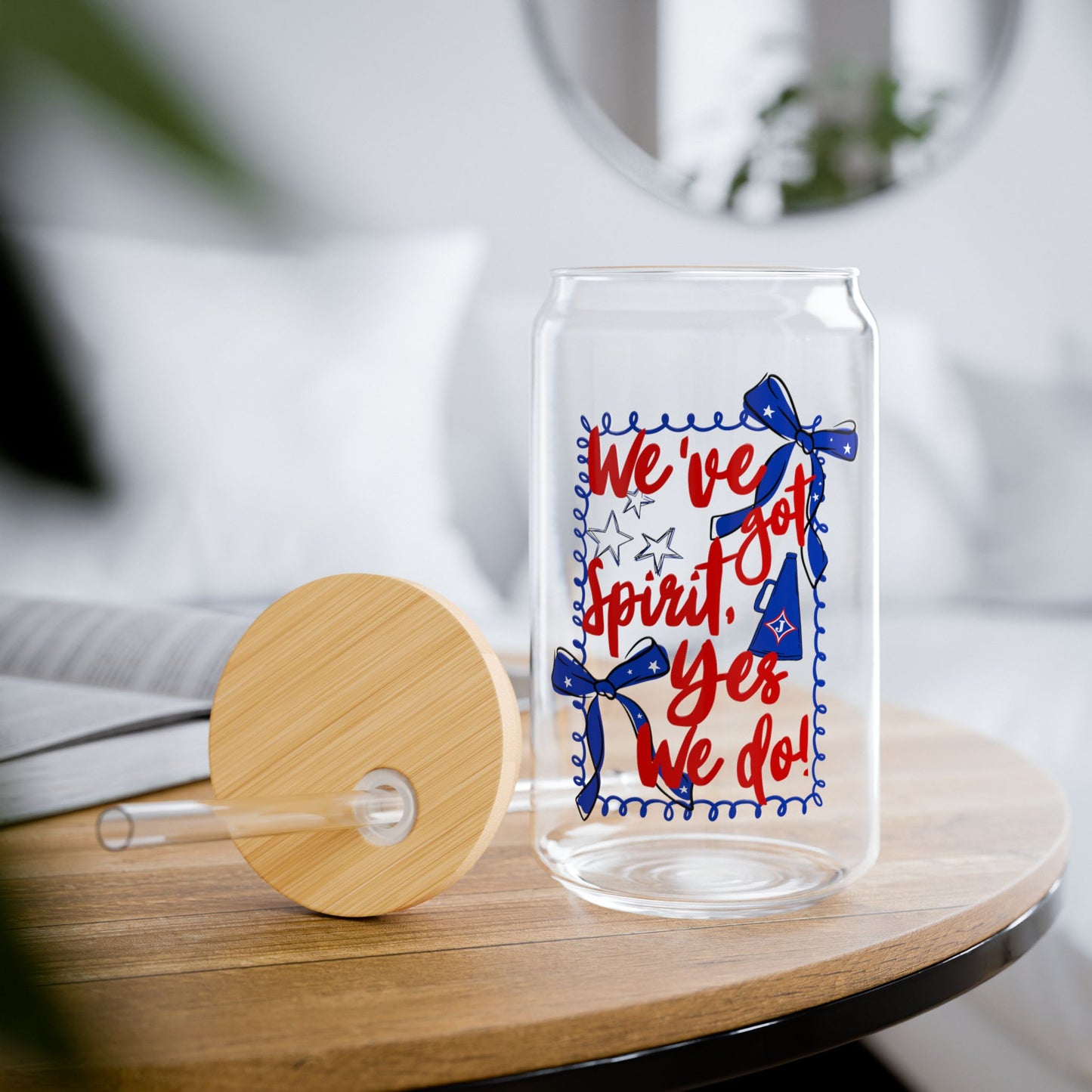 We've Got Spirit Sipper Glass — 16oz Reusable Tumbler with Bamboo Lid