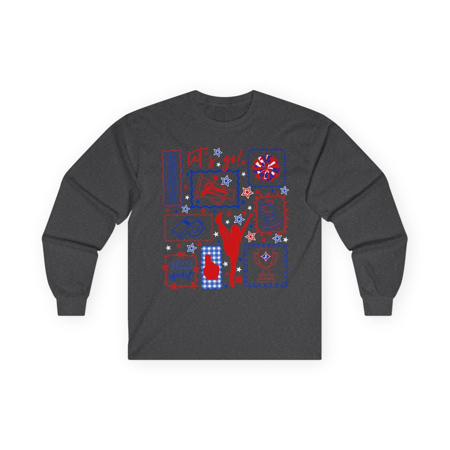 Cheer Icon Grid Long Sleeve Tee (Gildan)