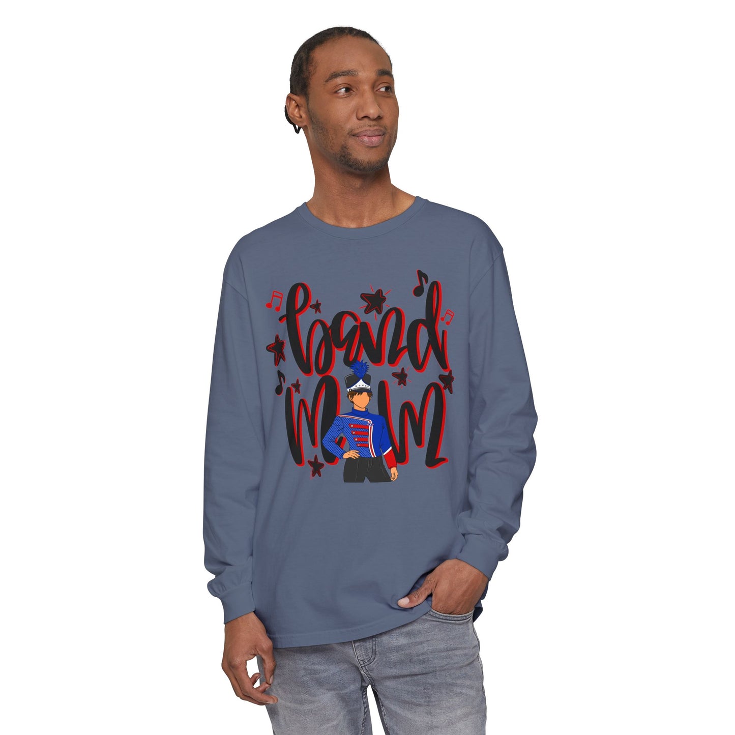 Band Mom Red Boy Long Sleeve Tee (Comfort Colors)