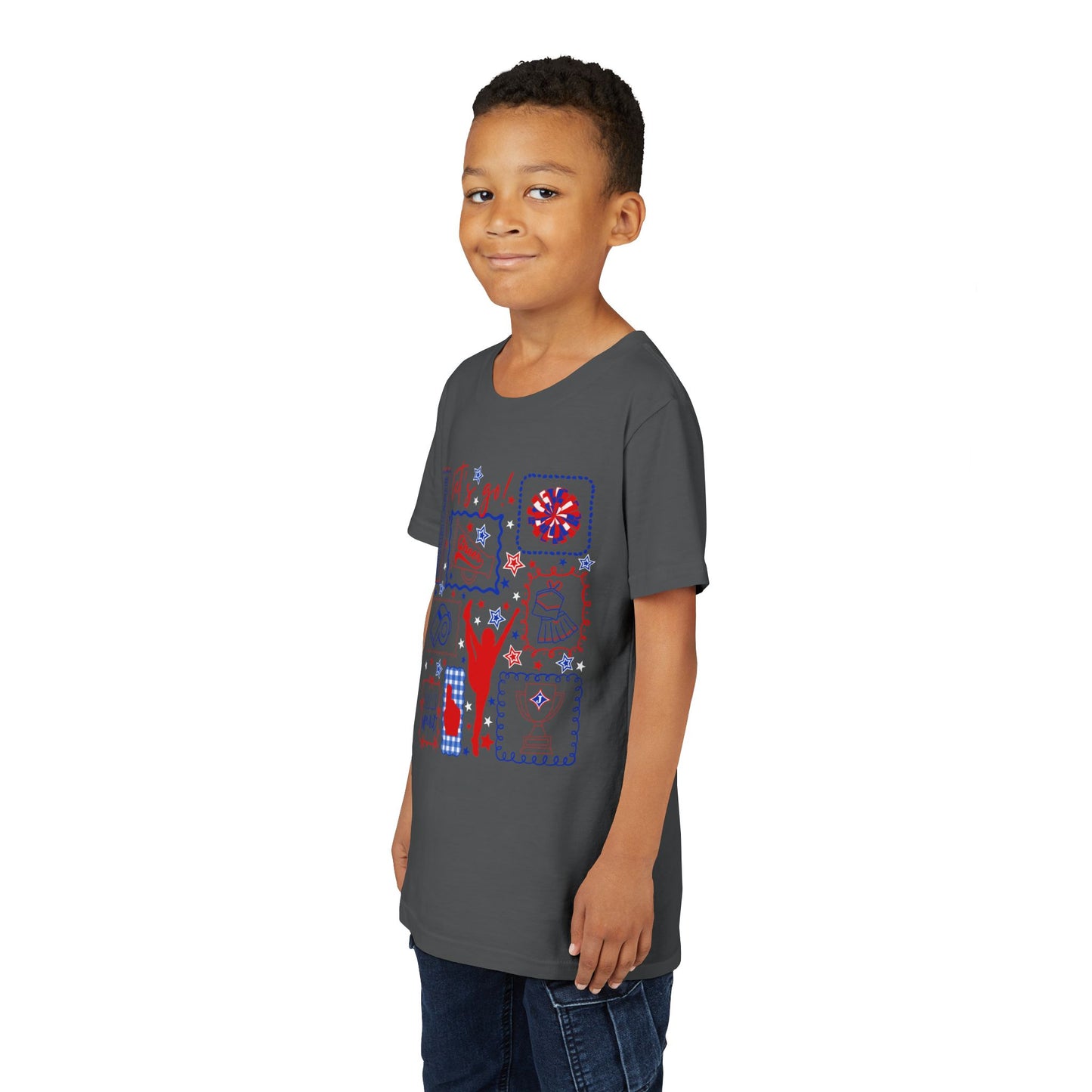 Cheer Icon Grid Youth Short Sleeve Tee