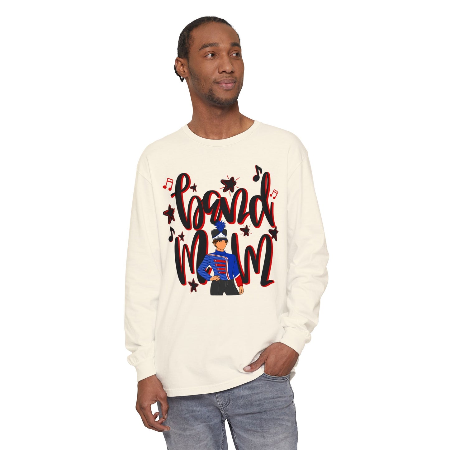 Band Mom Red Boy Long Sleeve Tee (Comfort Colors)
