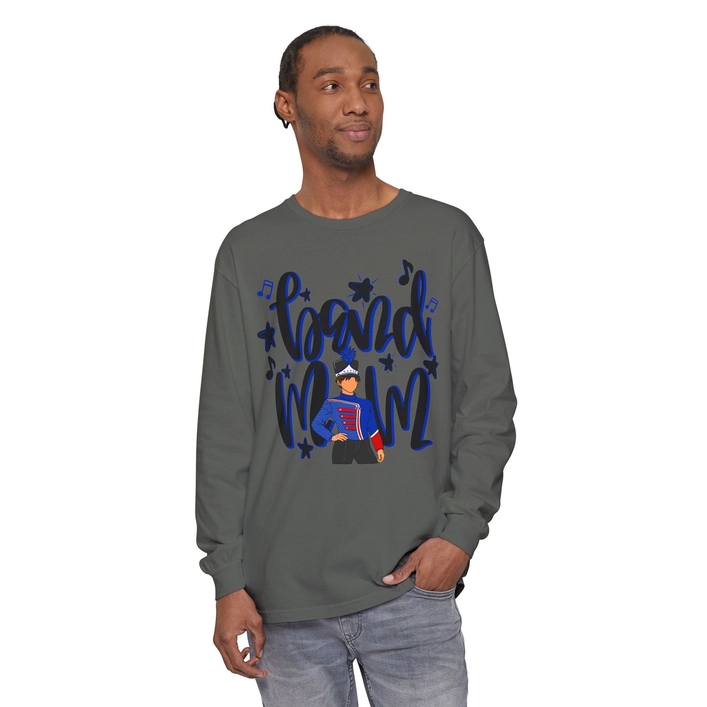 Band Mom Blue Boy Long Sleeve Tee (Comfort Colors)
