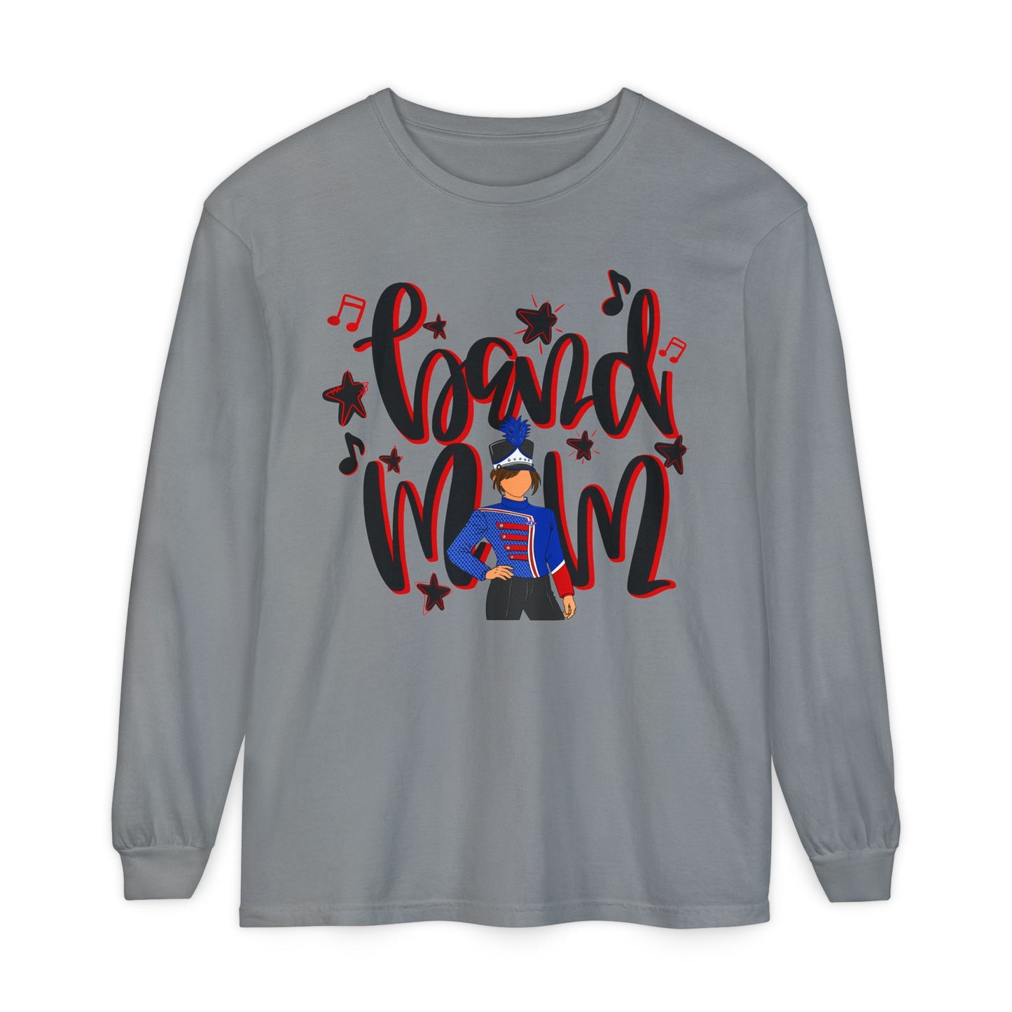 Band Mom Red Girl Long Sleeve Tee (Comfort Colors)