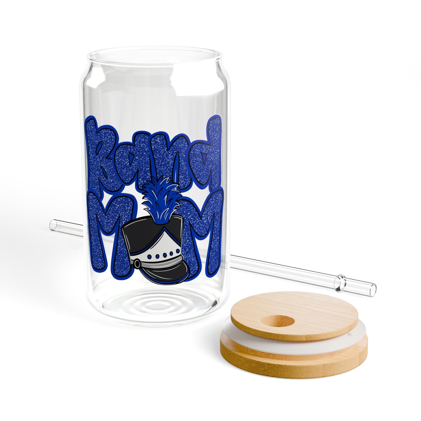 Band Mom Hat Sipper Glass — 16oz Reusable Tumbler with Bamboo Lid