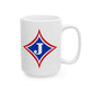 Jefferson J Diamond Ceramic Mug — 11oz & 15oz Coffee Cup