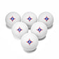 Ping Pong Balls (6-Pack) with Jefferson J Diamond Logo — Table Tennis Balls for Practice, Clubs & Gifts