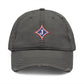 Jefferson J Diamond Distressed Embroidered Dad Hat