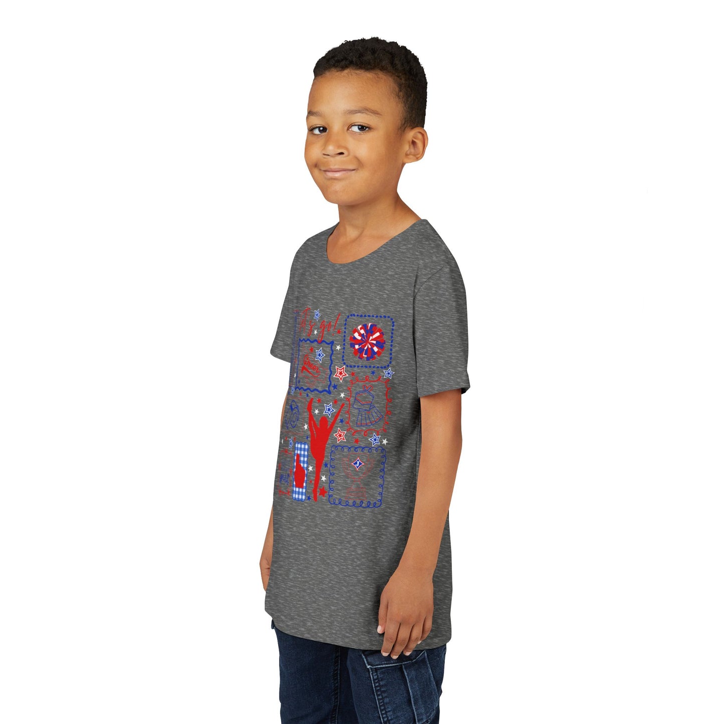 Cheer Icon Grid Youth Short Sleeve Tee