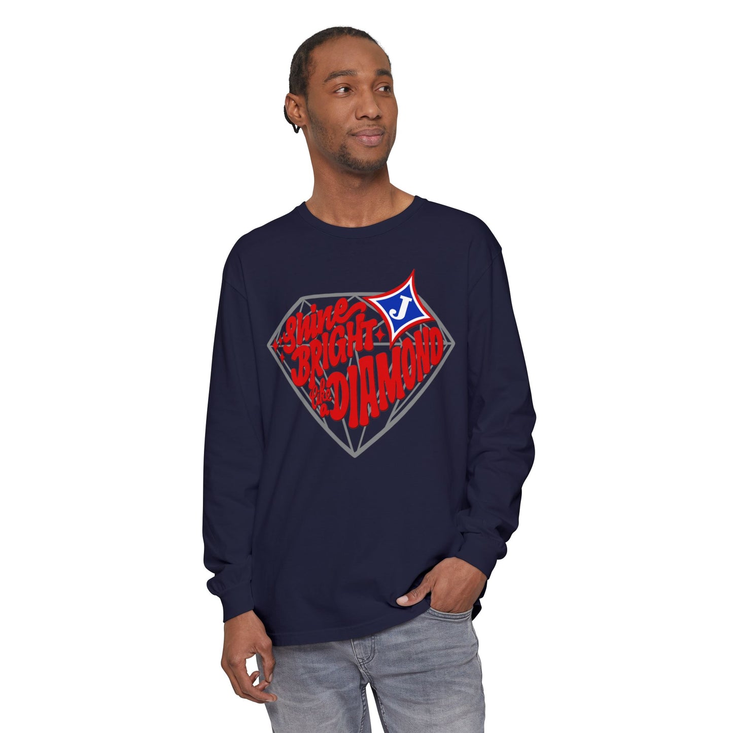 Shine Bright Like A Diamond Long Sleeve Tee (Comfort Colors)