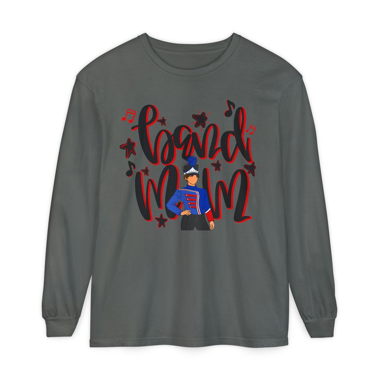 Band Mom Red Boy Long Sleeve Tee (Comfort Colors)