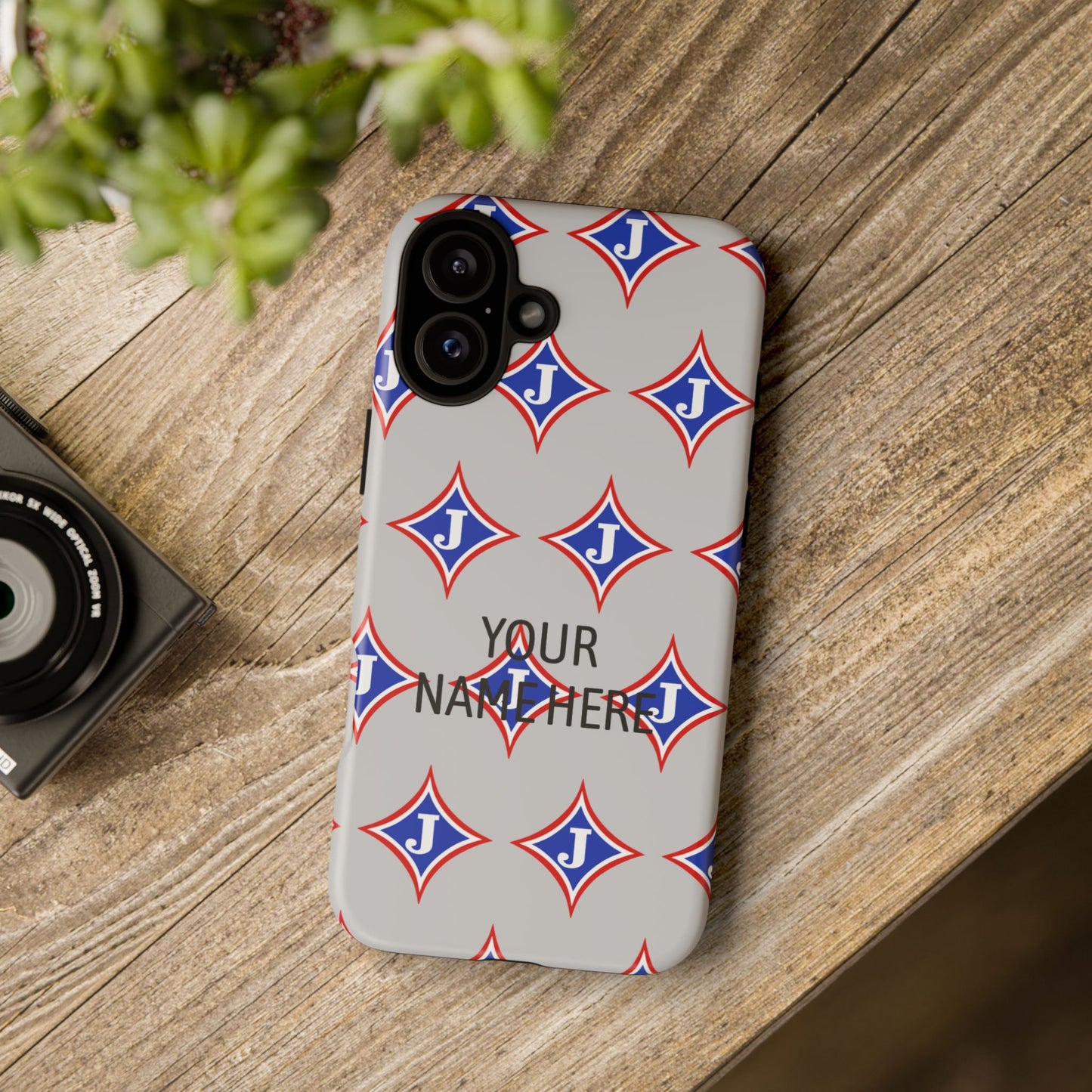 Jefferson J Diamond Personalized Tough Phone Case (Add Your Name)