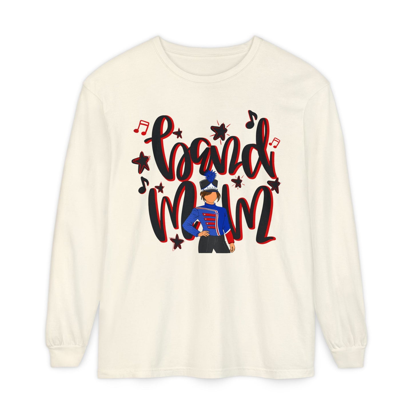 Band Mom Red Girl Long Sleeve Tee (Comfort Colors)
