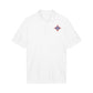 Embroidered Jefferson Diamond Shirt — Classic White Performance Golf Polo