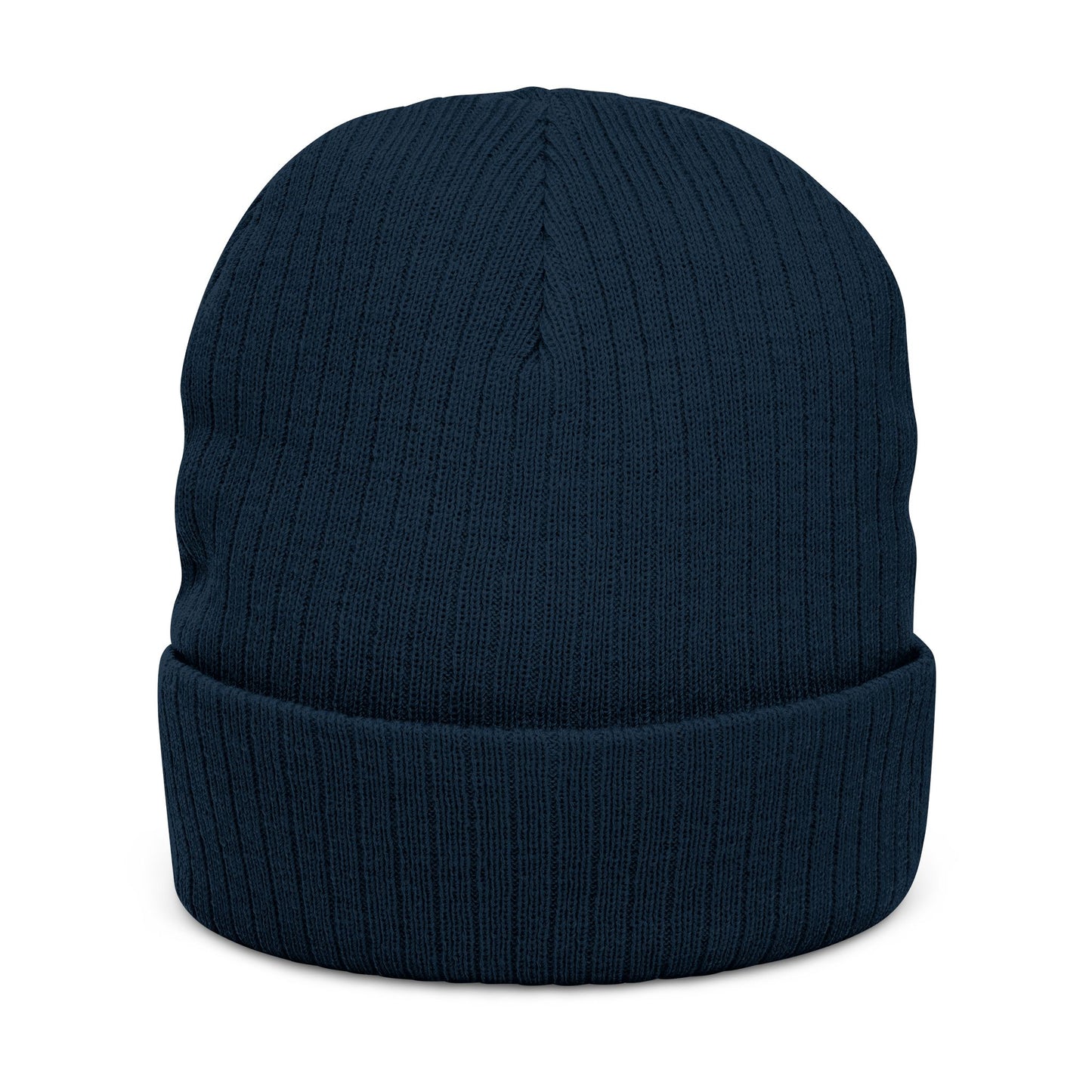 Jefferson J Diamond Embroidered Ribbed Beanie