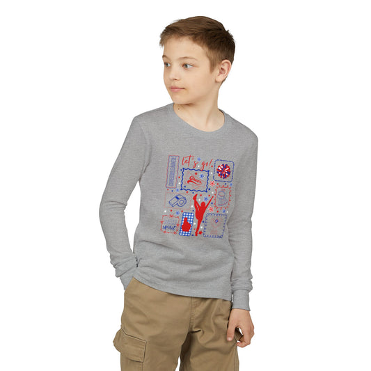 Cheer Icon Grid Youth Long Sleeve Tee