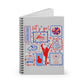Cheer Icon Grid Spiral Notebook Ruled Journal