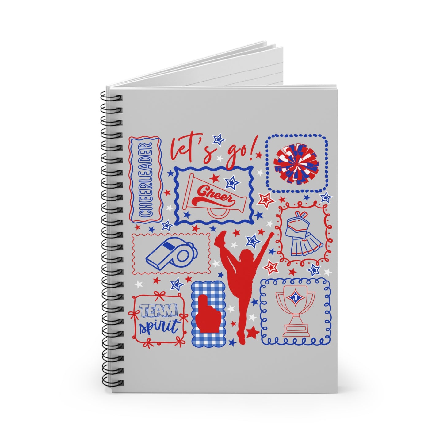 Cheer Icon Grid Spiral Notebook Ruled Journal