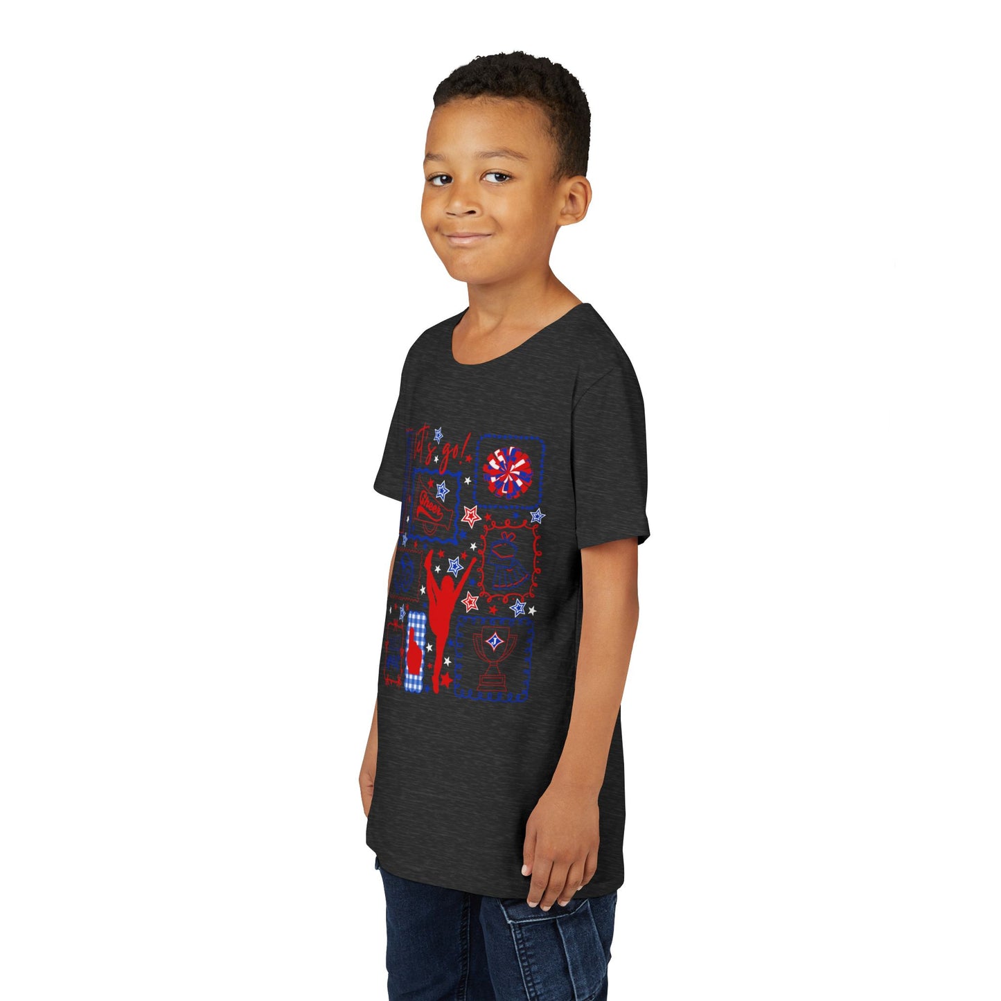 Cheer Icon Grid Youth Short Sleeve Tee