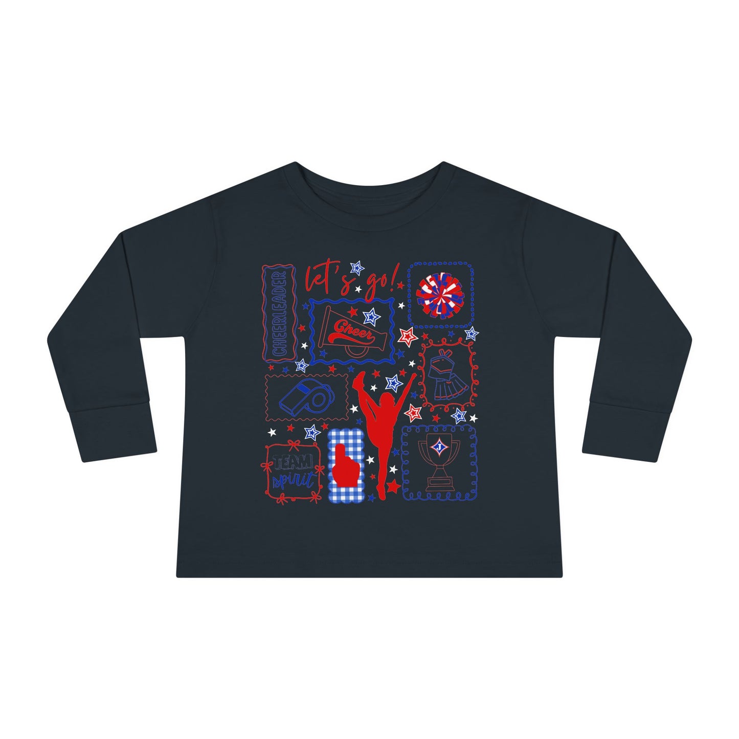 Cheer Icon Grid Toddler Long Sleeve Tee