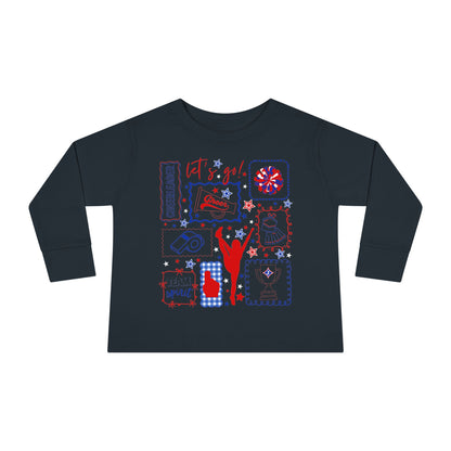 Cheer Icon Grid Toddler Long Sleeve Tee